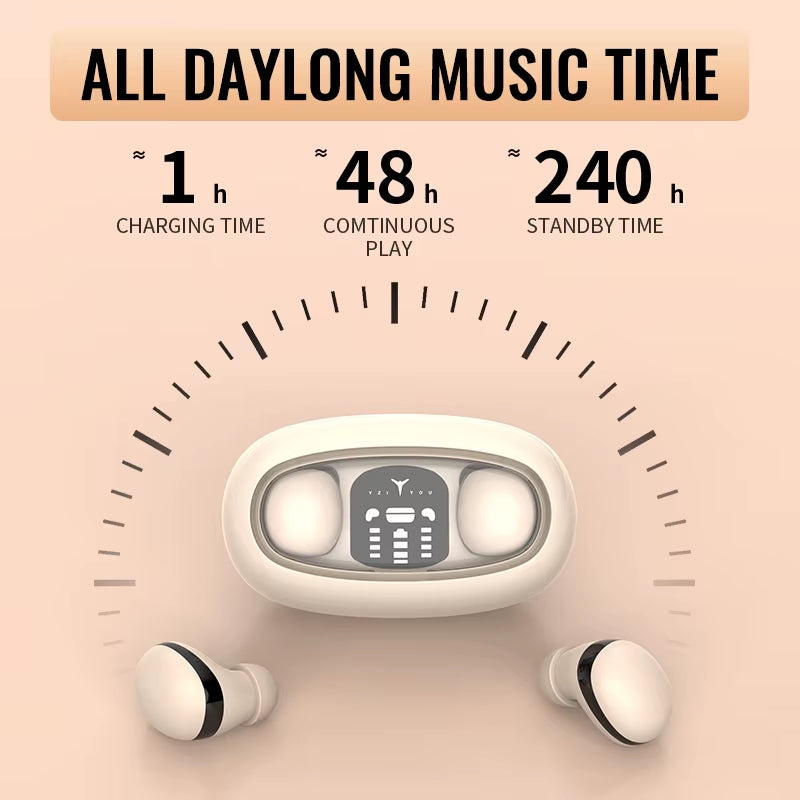 Mini Sleep Invisible Earbuds Tiny Headphones Hidden Noise Reduction TWS Wireless Headsets Sports Stereo Bluetooth 5.3 Earphones